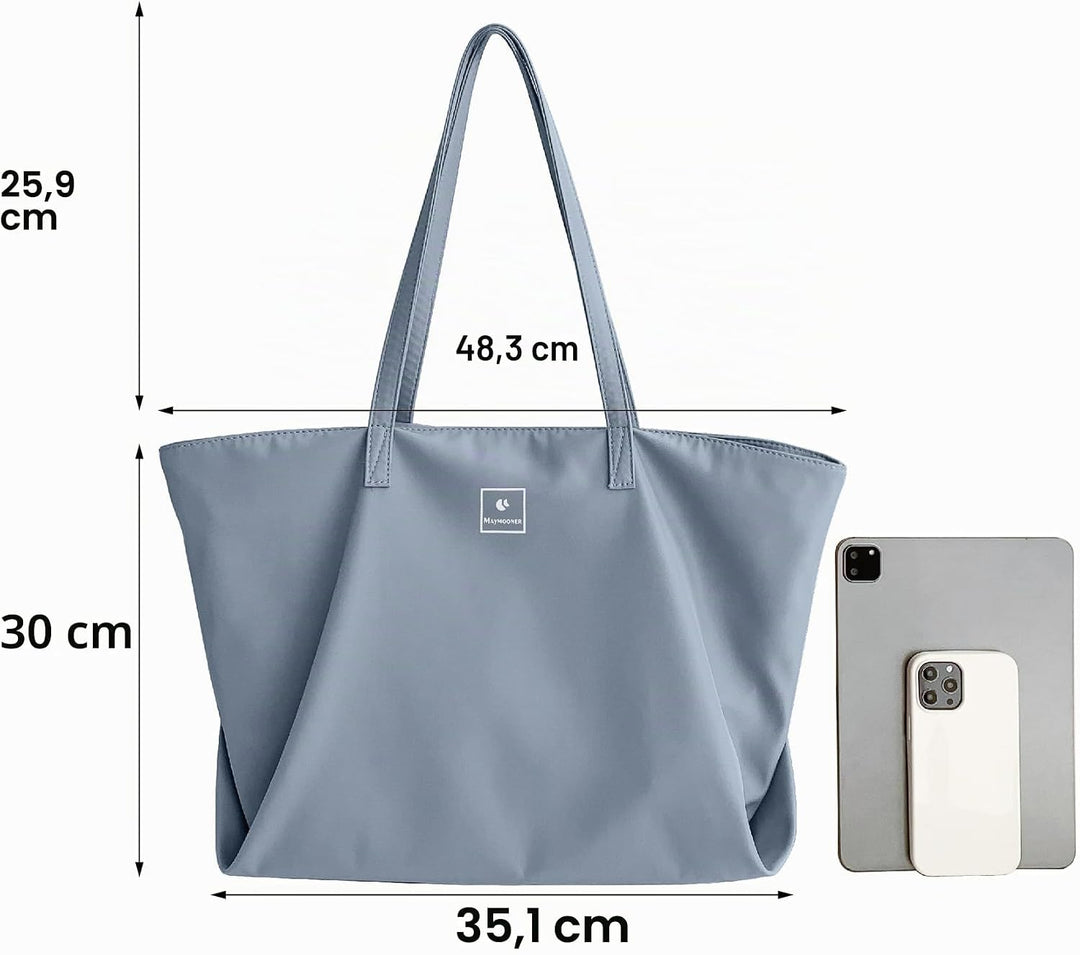 MAYMOONER Frauen Nylon Einkaufstasche Grosse Handtasche Lässige Umhängetasche für Arbeit Universität