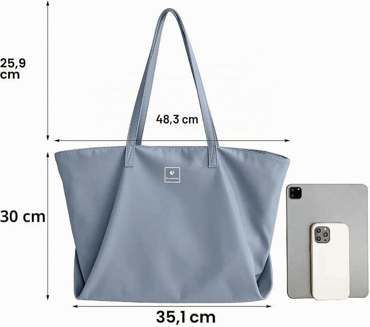 MAYMOONER Frauen Nylon Einkaufstasche Grosse Handtasche Lässige Umhängetasche für Arbeit Universität