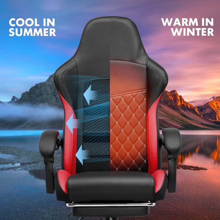 GTPLAYER Gaming Stuhl, Gaming Chair, Ergonomischer Höhenverstellbarer Bürostuhl, Zweckmässig für Win