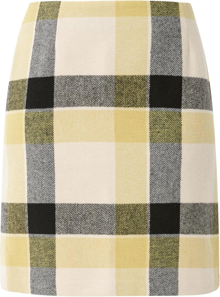 s.Oliver Damen Karierter Minirock mit Wolle 44 Beige 81n4, 44 Beige 81n4