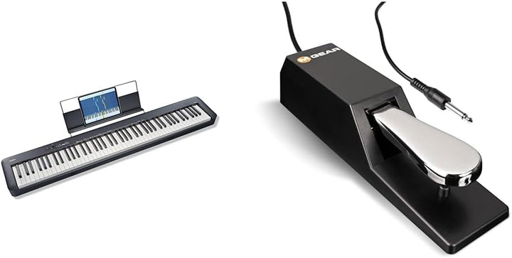 Casio CDP-S110BK Digitalpiano mit 88 gewichteten Tasten, schwarz & M-Audio SP-2 - Universal Sustain