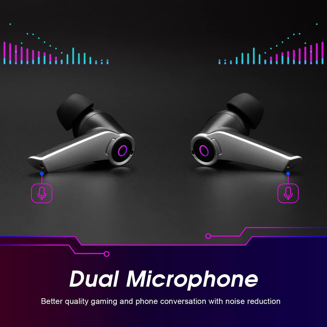 August True Wireless Gaming Kopfhörer mit Bluetooth 5.0 EPG500 – Stereo Gaming Mini Earbuds mit Dual