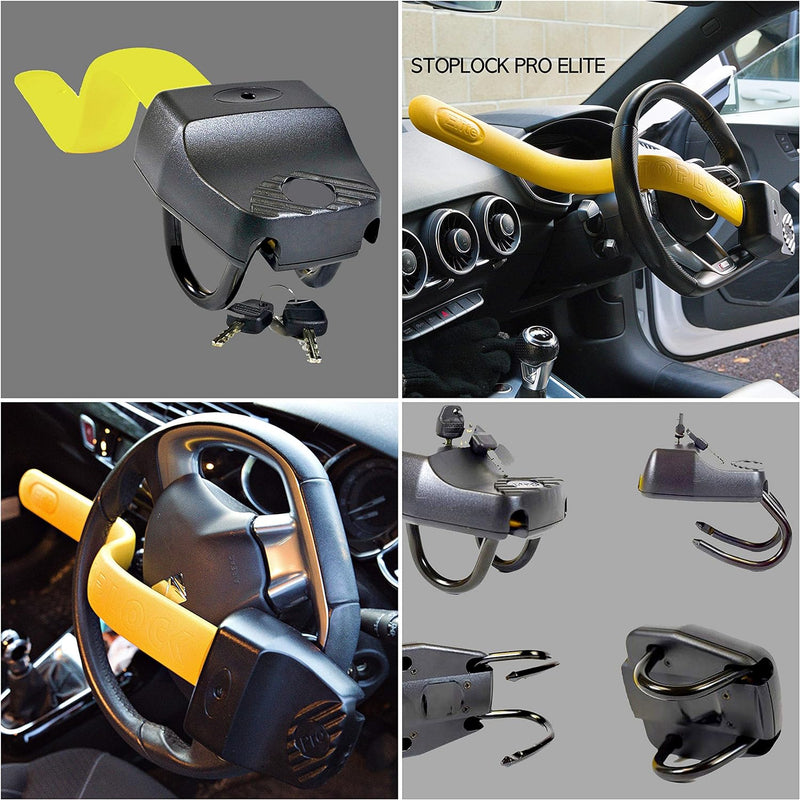 Stoplock Pro Elite Steering Wheel Lock Wegfahrsperren schwarz /, Pro Elite