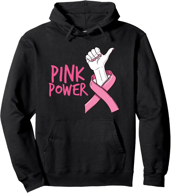 Niedliche Power-Hand rosa Schleife Brustkrebs-Bewusstseinsmo Pullover Hoodie