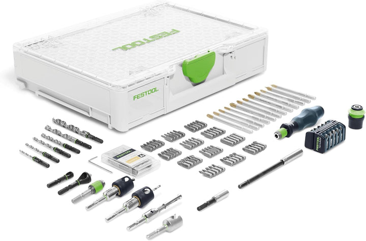 Festool Montagepaket SYS3 M 89 ORG CE-SORT (mit Holzspiralbohrer, Querlochsenker, Bohrer, Bohrsenker
