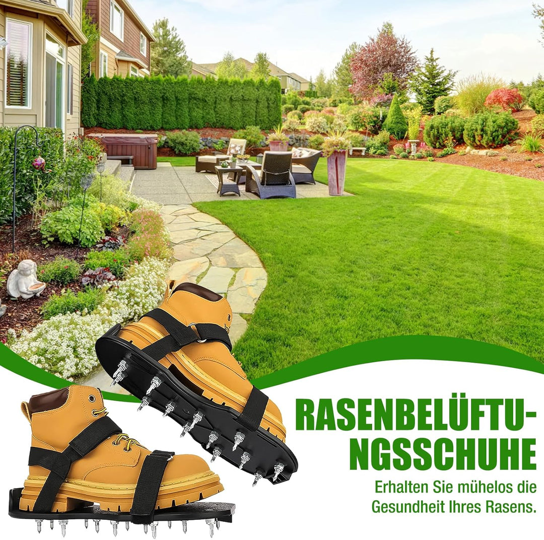 Handvertikutierer Rasenbelüftung Schuhe mit Schaufel und Handschuhen Geliefert, Rasenlüfter Schuhe N