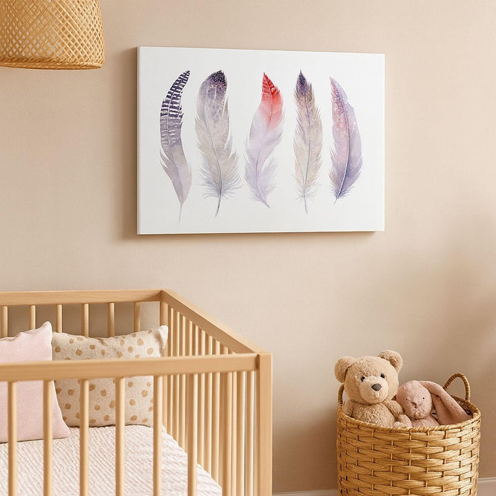 Bilder auf Leinwand Feder Tier Vogel Komposition Leinwandbild 70x50cm Wandbilder Dekoration Wohnzimm