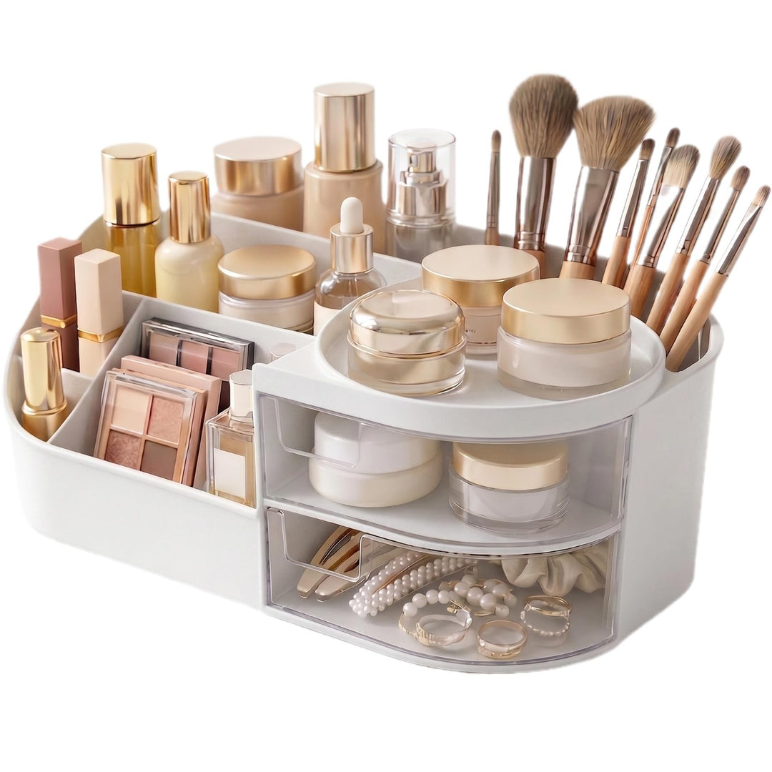 Make Up Kosmetik Organizer mit Schubladen - Multifunktionale Schminktisch Organizer für Badezimmer u