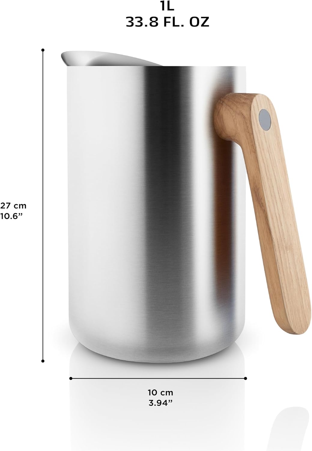 EVA SOLO | Isolierkanne 1,0l Nordic Kitchen Edelstahl | Der Vakuumstahleinsatz hält den Kaffee sehr