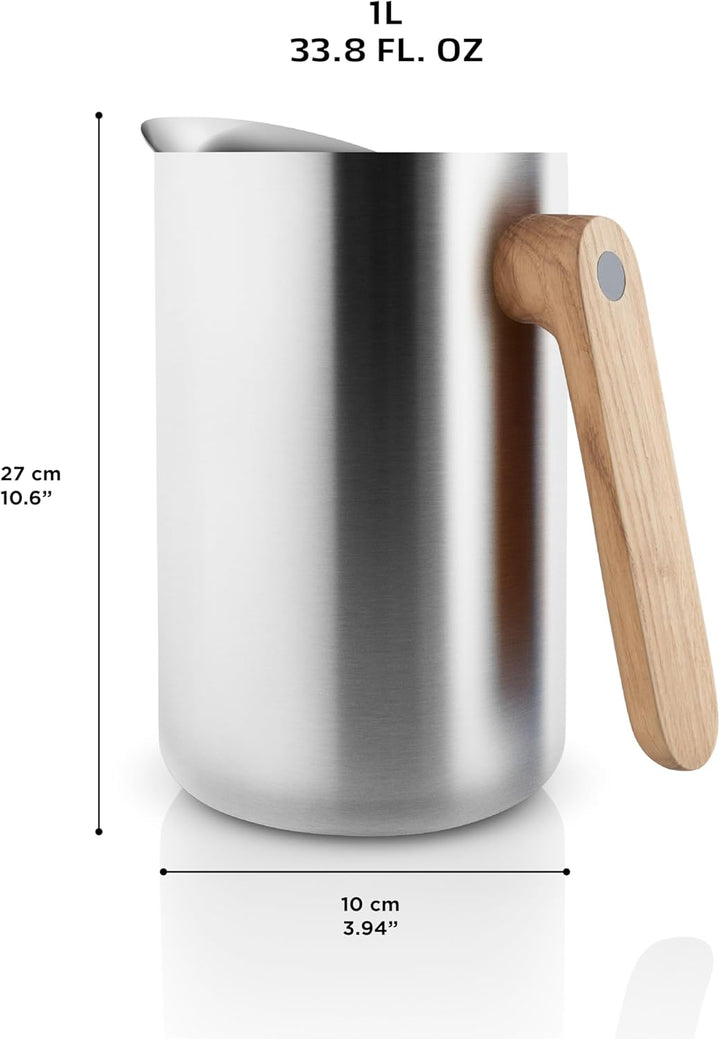 EVA SOLO | Isolierkanne 1,0l Nordic Kitchen Edelstahl | Der Vakuumstahleinsatz hält den Kaffee sehr