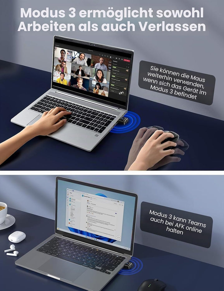 meatanty (2 Stück) USB Maus Jiggler, Unsichtbar, mit Modus und EIN/Aus, digitales Display und Schutz
