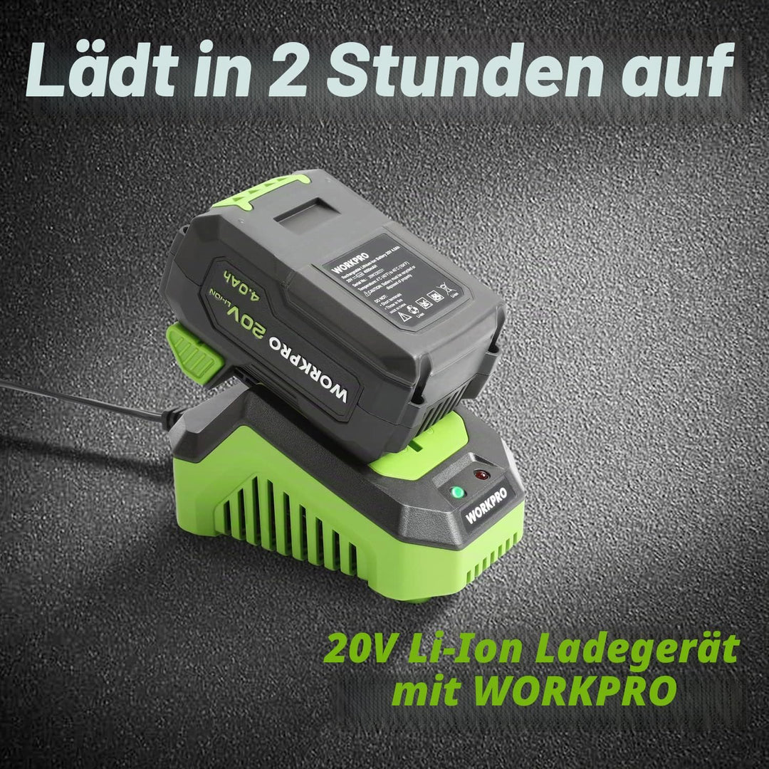 WORKPRO Lithium-Ionen-Akku 20 V 4,0 Ah für kabellose Werkzeuge, 4,0 Ah