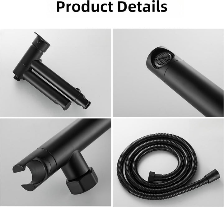 KOPYFANTAP Badewannenarmatur mit Handbrause Schwarz, Wandmontage Mischbatterie Badewanne Wasserhahn