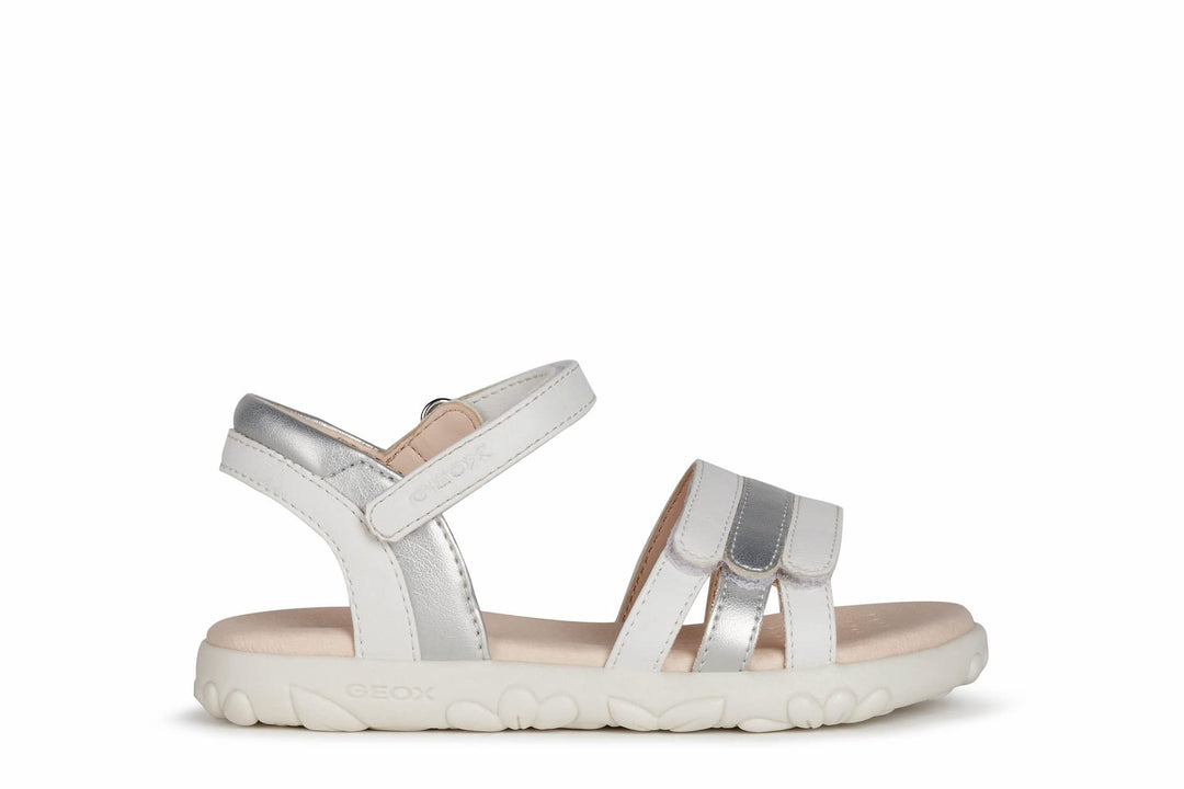Geox Mädchen J Haiti Girl Sandalen, 26 EU White Silver