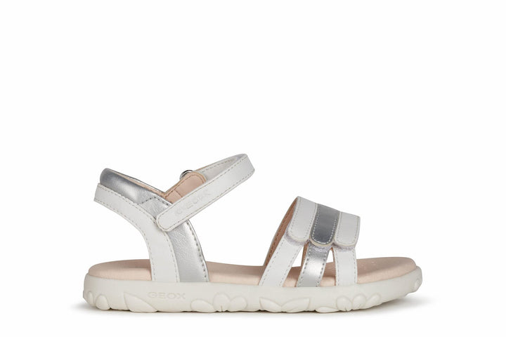 Geox Mädchen J Haiti Girl Sandalen, 26 EU White Silver