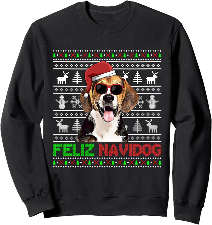 Beagle Dog Feliz Navidog Lustige Weihnachten Sweatshirt