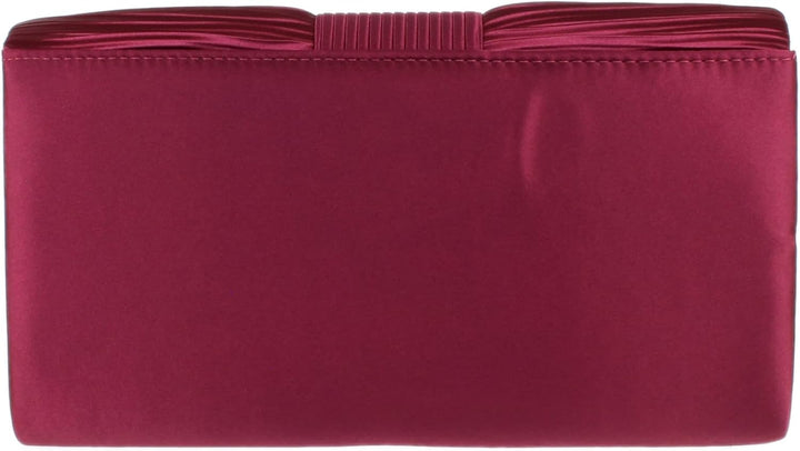 Girly Handbags Damen Clutch aus plissiertem Satin Burgund, Burgund