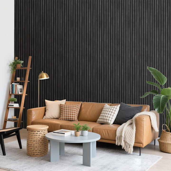 Akustikpaneele Selbstklebend 2er Set 100x52cm, Schalldämmung Echoreduzierung Wandpaneele aus Holzf