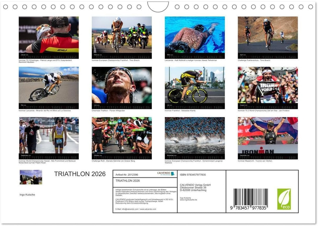 TRIATHLON 2026 (Wandkalender 2026 DIN A4 quer), CALVENDO Monatskalender: Triathlon Kalender 2016 (CA