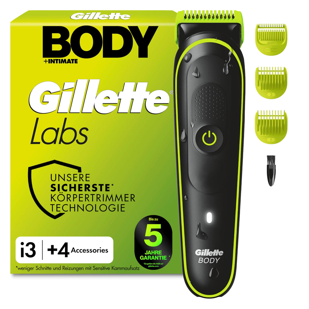 GilletteLabs i3 Body + Intimate Trimmer Herren mit SkinFirst-Technologie — Intimrasierer Mann für Kö