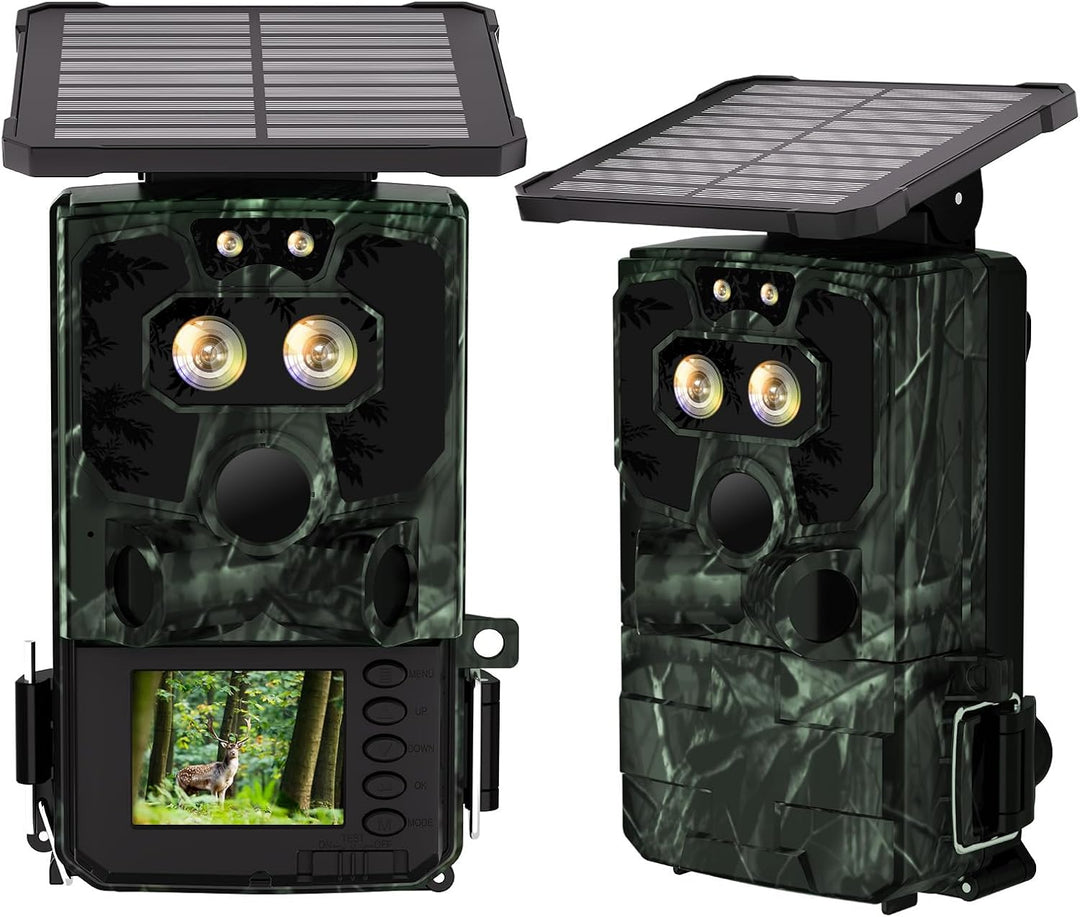 VOOPEAK Duales Objektiv Solar Wildkamera WLAN 4K 60MP, Sternenlicht Nachtsicht Wildkamera mit Handyü