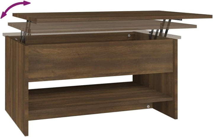 WIFESE Couchtisch Höhenverstellbar 80x50x40 cm Beistelltisch Wohnzimmertisch Verstellbare Tischplatt