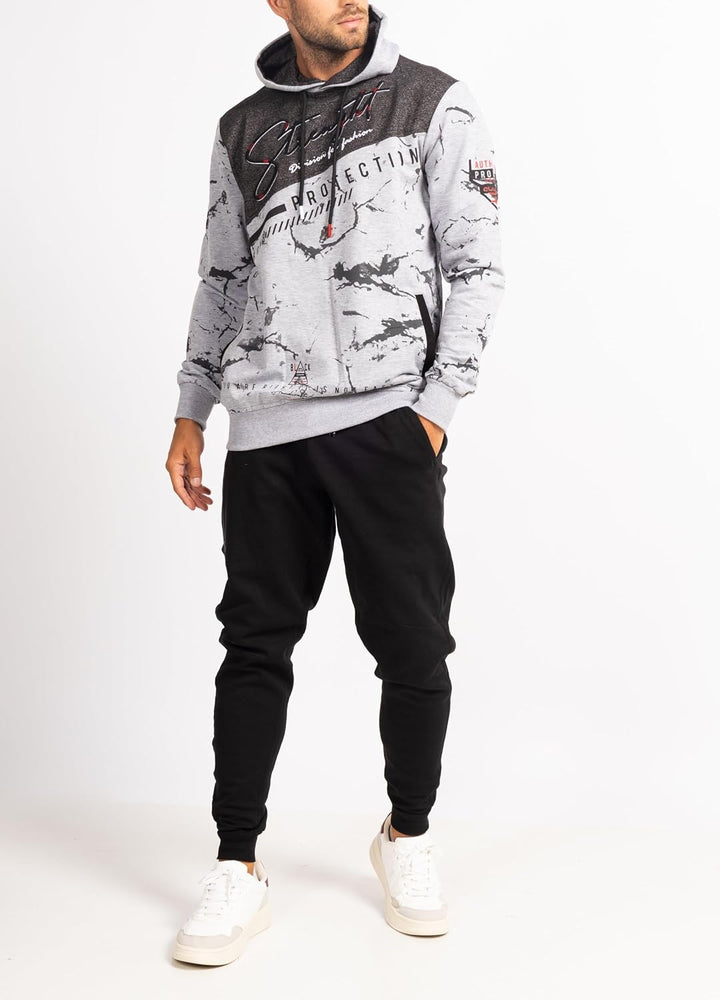 Subliminal Mode Herren-Kapuzen-Sweatshirt, langärmlig, zweifarbig, mit Tasche, lässiger Stil, Basic,