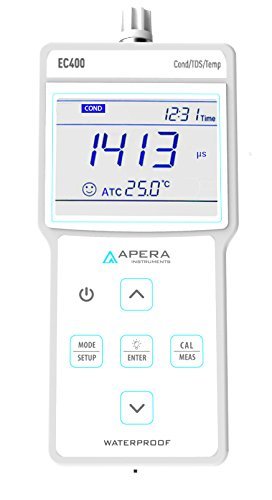 Apera Instruments EC400 tragbares Leitfähigkeit-/TDS-/Temp.-Messgerät (Inkl. 2301T-S Leitfähigkeitse
