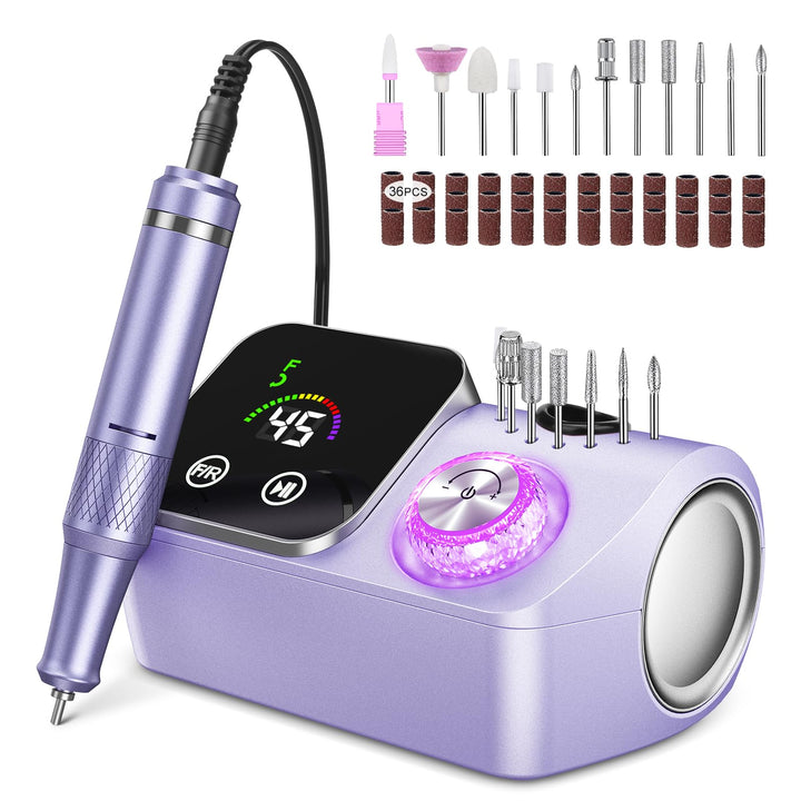 Elektrischer Nagelfeile Nagelfräser für Gelnägel, 45000 U/min Nagelfräser Professioneller mit LCD-An