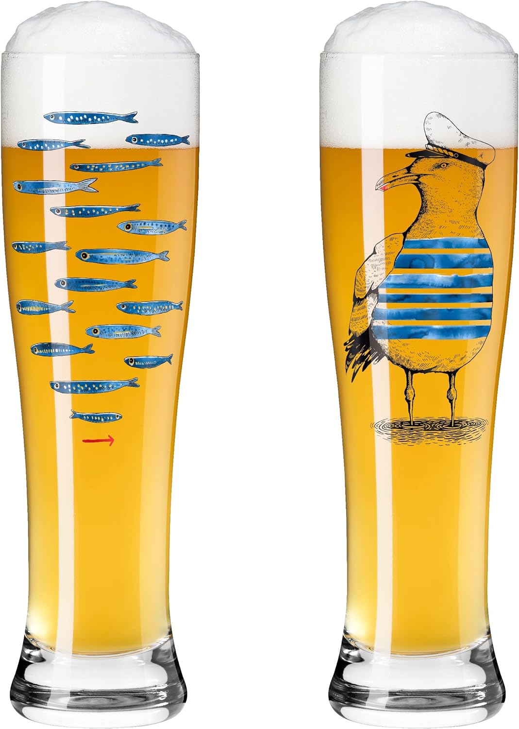 RITZENHOFF 3481007 Weizenbierglas 500 ml – 2er Set – Serie Brauchzeit Set Nr. 7 – 2 Stück mit mehrfa