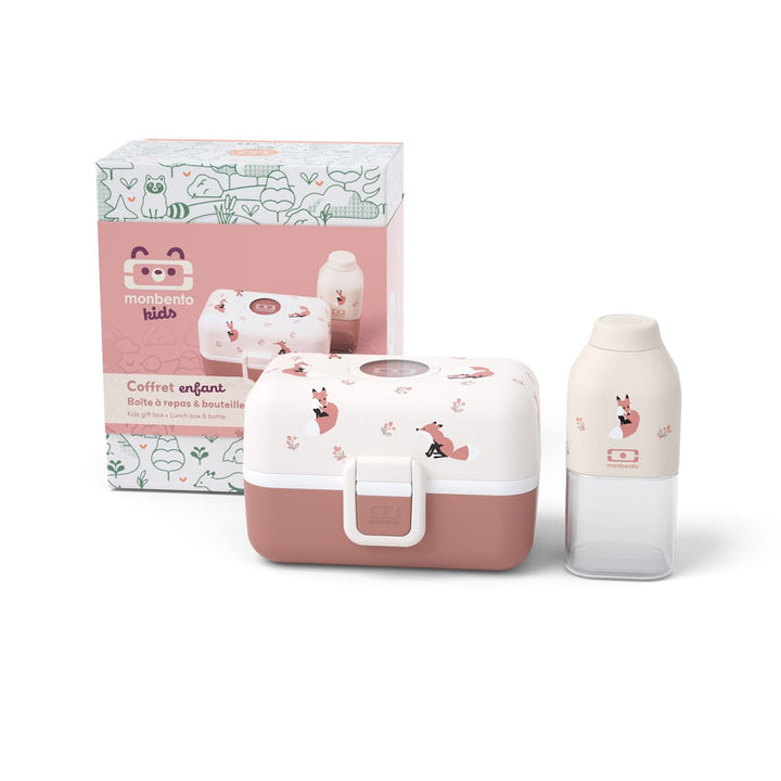 monbento - Geschenkbox Kinder Mittagessen - Mit Brotdose MB Tresor Fox, Trinkflasche MB Positive S -