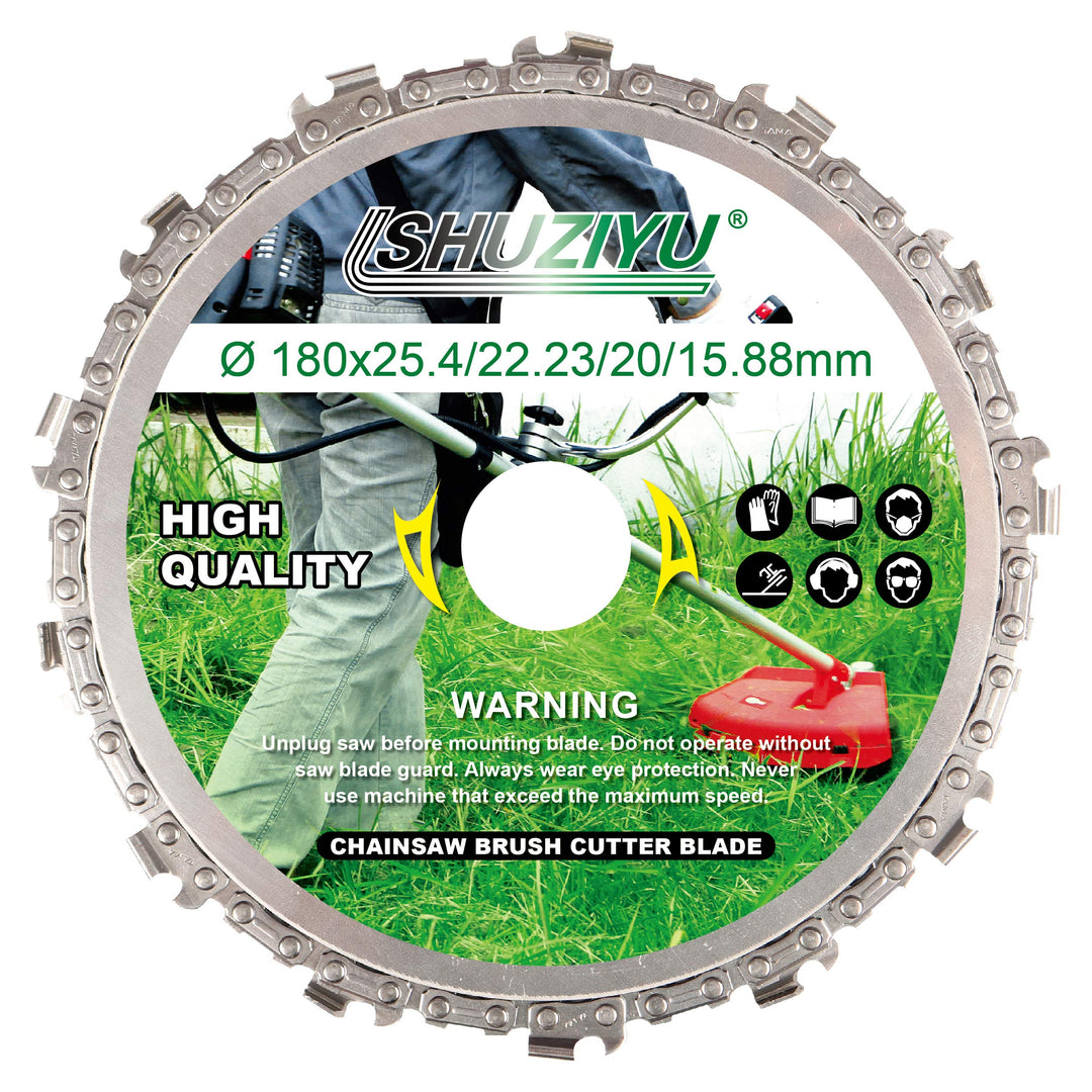 LSHUZIYU 180mm, 25.4mm Dorn mit Adapter 22.23-20-16mm, Kreisförmig Kettensäge, Freischneiderklinge,