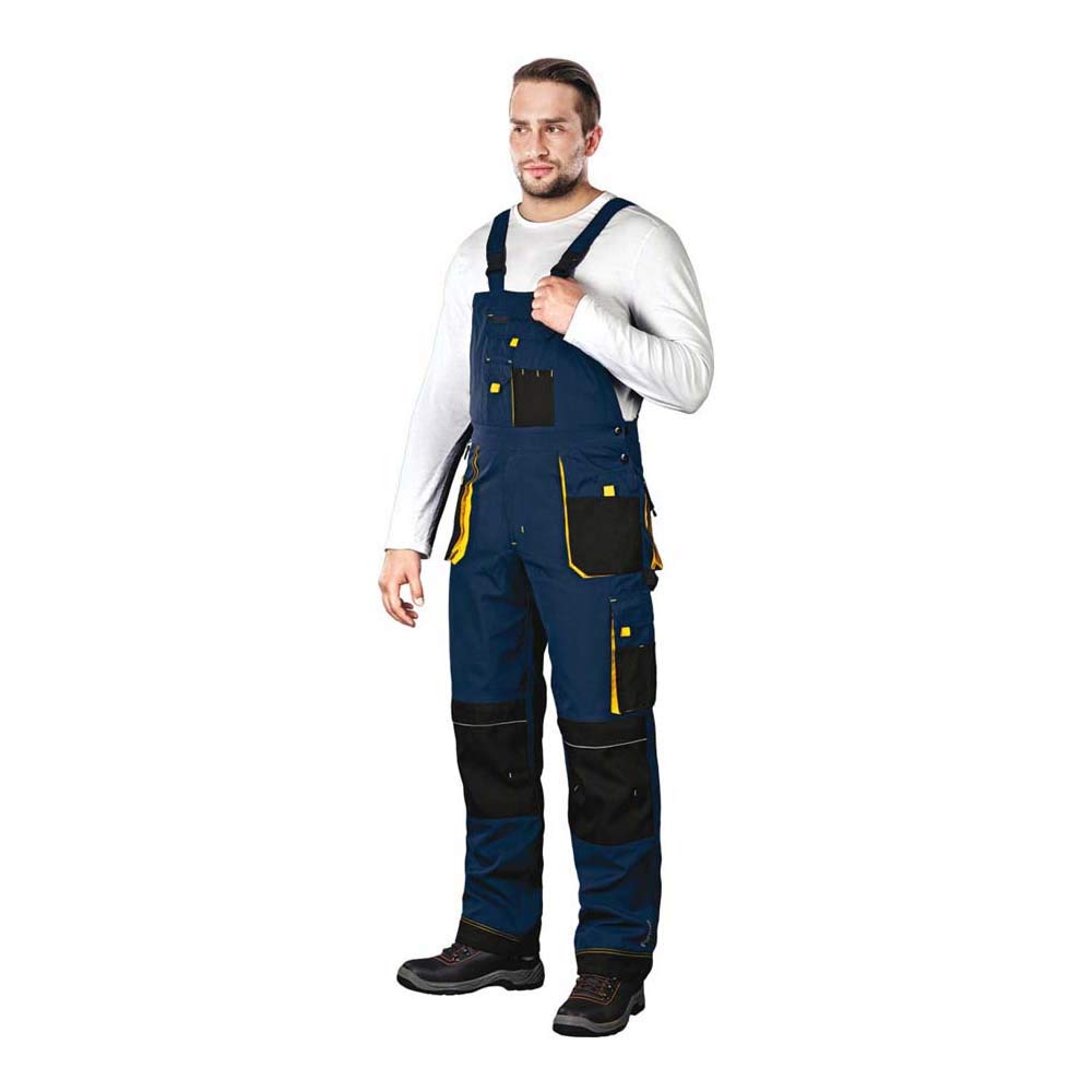 Leber & Hollman Herren Arbeits-Latzhose LH-FMN-B, 65% Polyester 35% Baumwolle 270 g/m2 und Verstärku