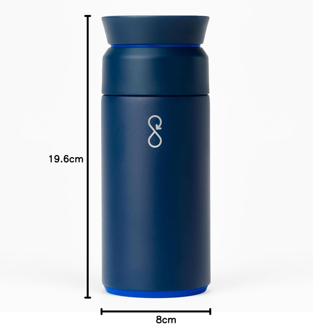 Ocean Bottle Brühflasche aus recyceltem Edelstahl, umweltfreundlich und wiederverwendbar, Ozeanblau,