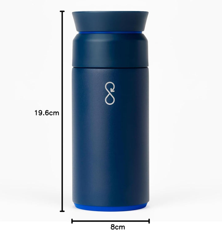 Ocean Bottle Brühflasche aus recyceltem Edelstahl, umweltfreundlich und wiederverwendbar, Ozeanblau,