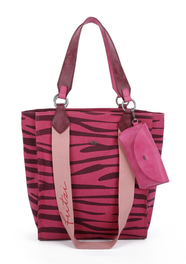 Fritzi aus Preussen Damen Izzy02 Canvas Shopper Zebra Pink, Zebra Pink