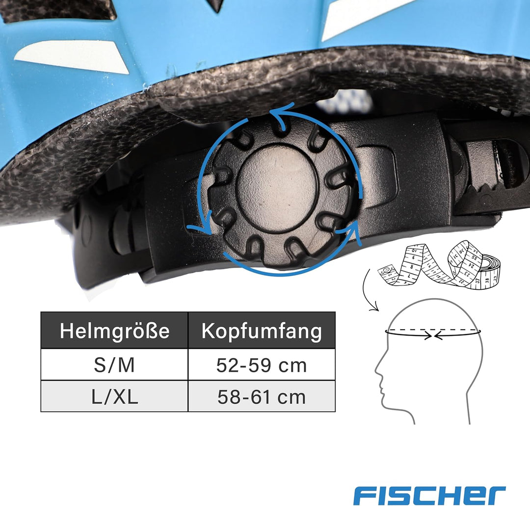 FISCHER Erwachsene Fahrradhelm Urban Plus Chicago Radhelm, Cityhelm mit integriertem LED-Rücklicht,