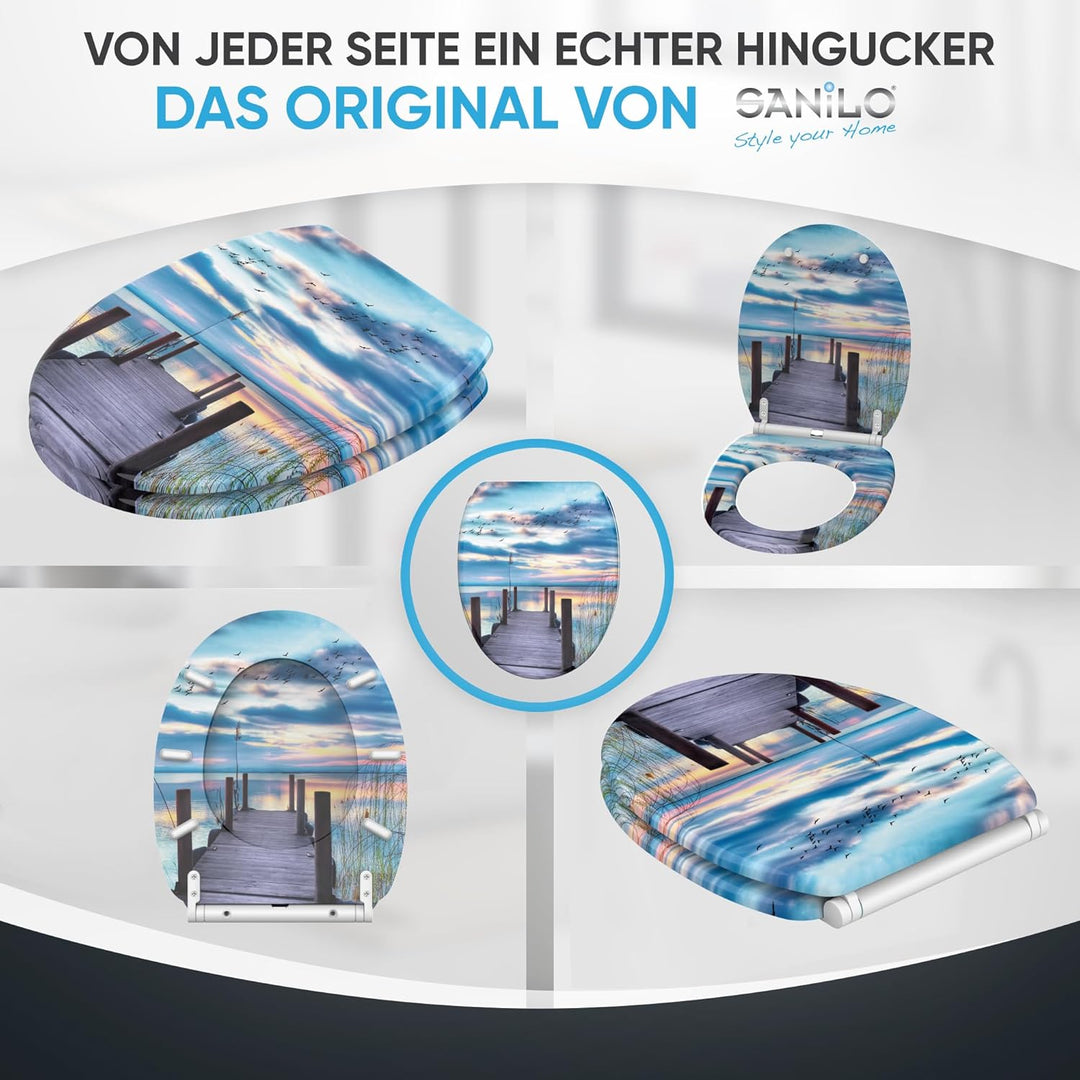 Sanilo WC Sitz mit Absenkautomatik, viele neue Toilettendeckel zur Auswahl, hochwertige Oberfläche,