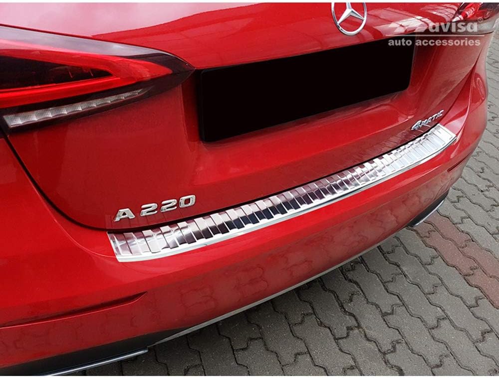 Edelstahl Heckstossstangenschutz kompatibel mit Mercedes A-Klasse W177 HB 2018- inkl. AMG & EQ 'Ribs
