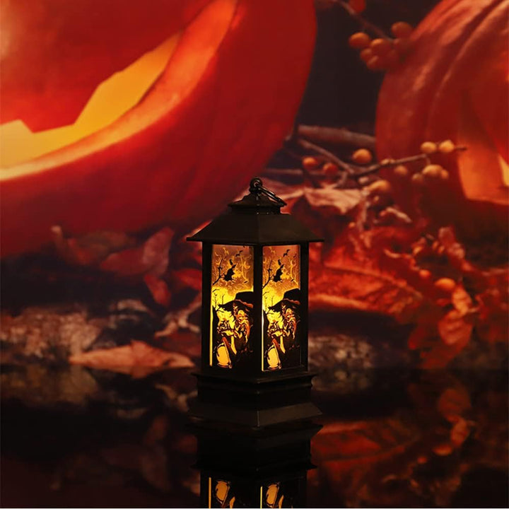 4 Stück Halloween Deko Kürbis Laterne 13cm Hohe, Halloween Laterne Outdoor mit LED Kerze, Halloween