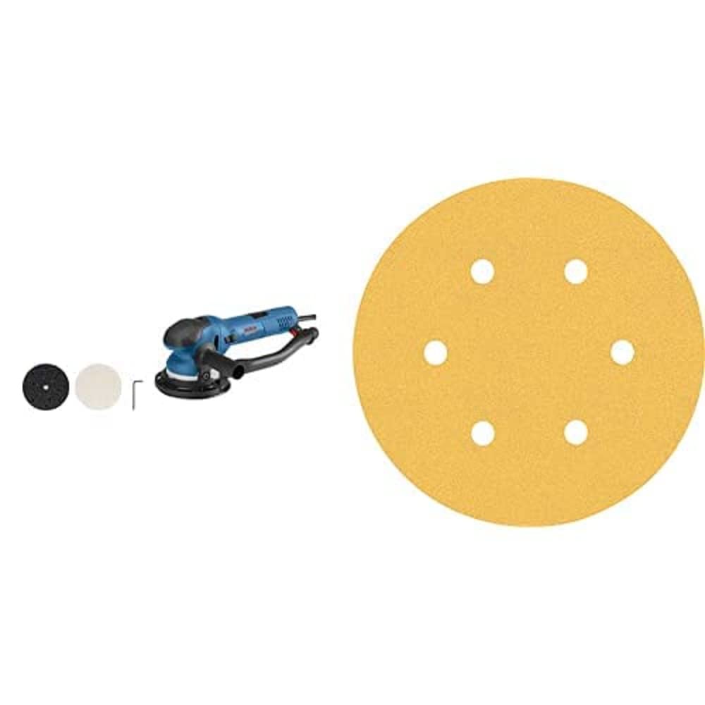 Bosch Professional Exzenterschleifer GET 75-150 (Schleifteller-Ø: 150 mm, im Karton) + 5x Schleifpap