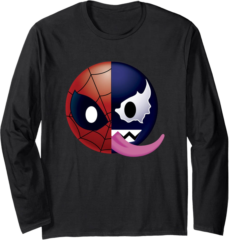 Marvel Spiderman Half Spidey Half Venom Emoticon Langarmshirt