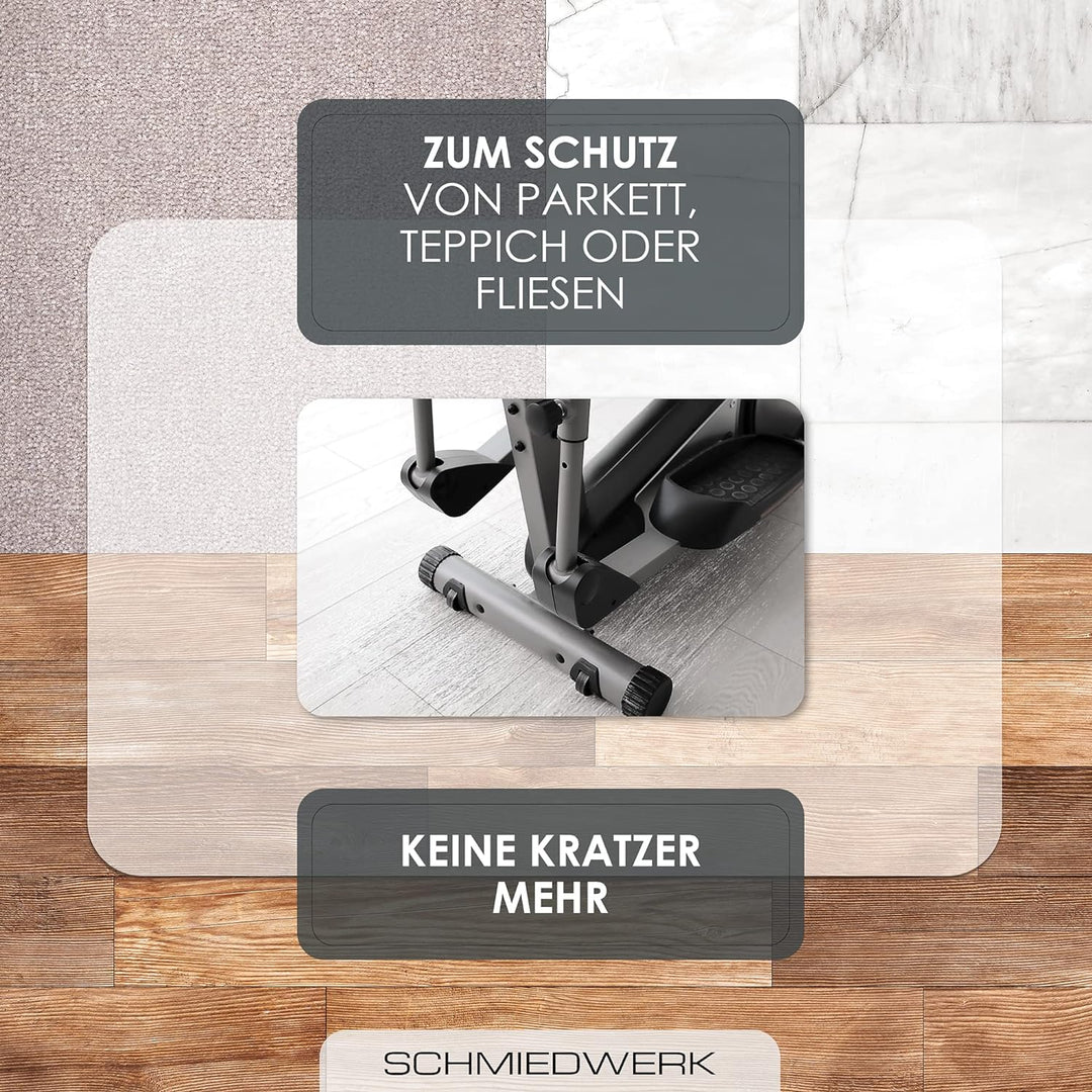 SCHMIEDWERK Bodenschutzmatte für Fitness und Sportgeräte - rutschfeste Unterlage für Crosstrainer, H