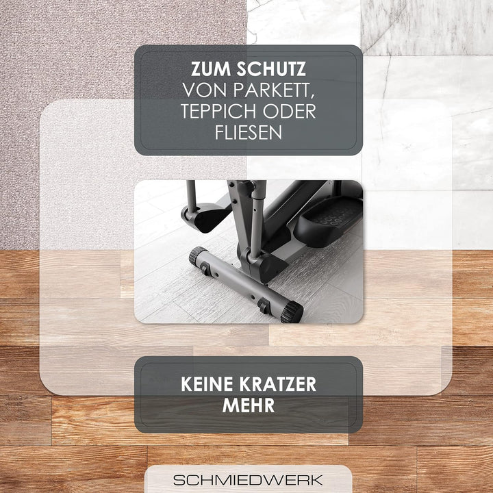 SCHMIEDWERK Bodenschutzmatte für Fitness und Sportgeräte - rutschfeste Unterlage für Crosstrainer, H