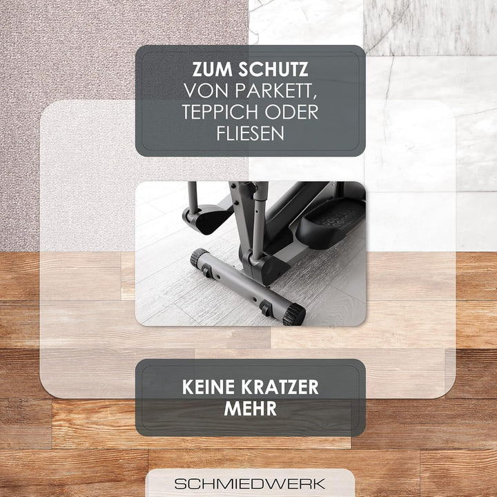 Bodenschutzmatte für Fitness und Sportgeräte - rutschfeste Unterlage für Crosstrainer, Heimtrainer,