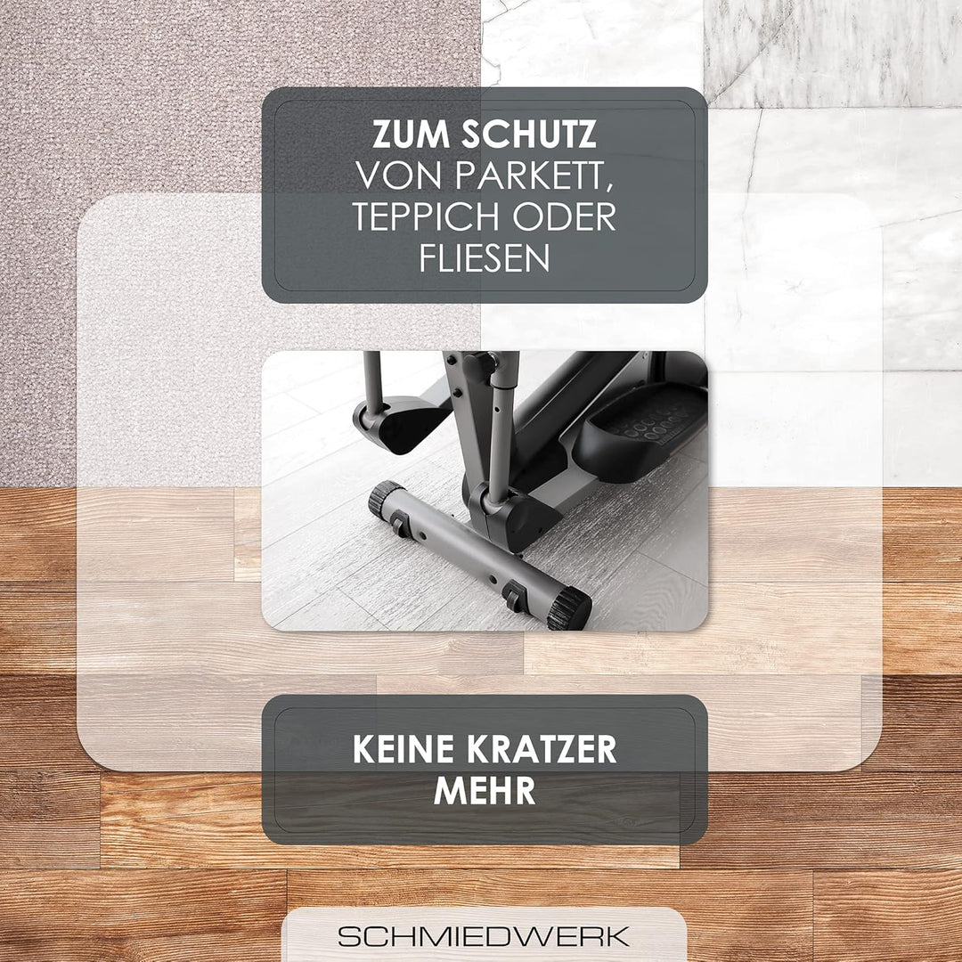 Bodenschutzmatte für Fitness und Sportgeräte - rutschfeste Unterlage für Crosstrainer, Heimtrainer,