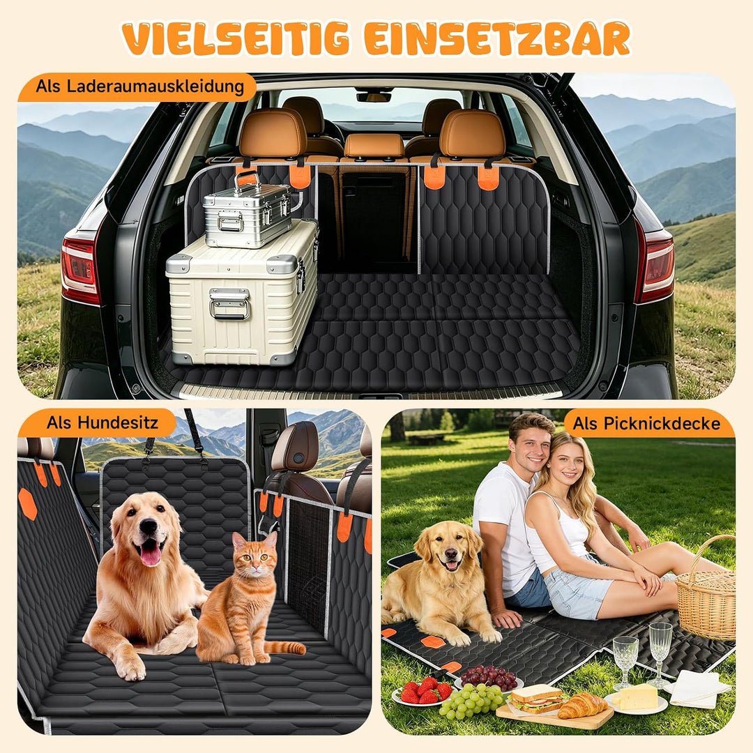 Hundedecke Auto Rückbank, Harter Unterseit Wasserdicht rutschfest | Zusammenklappbar,Sichtfenster Si