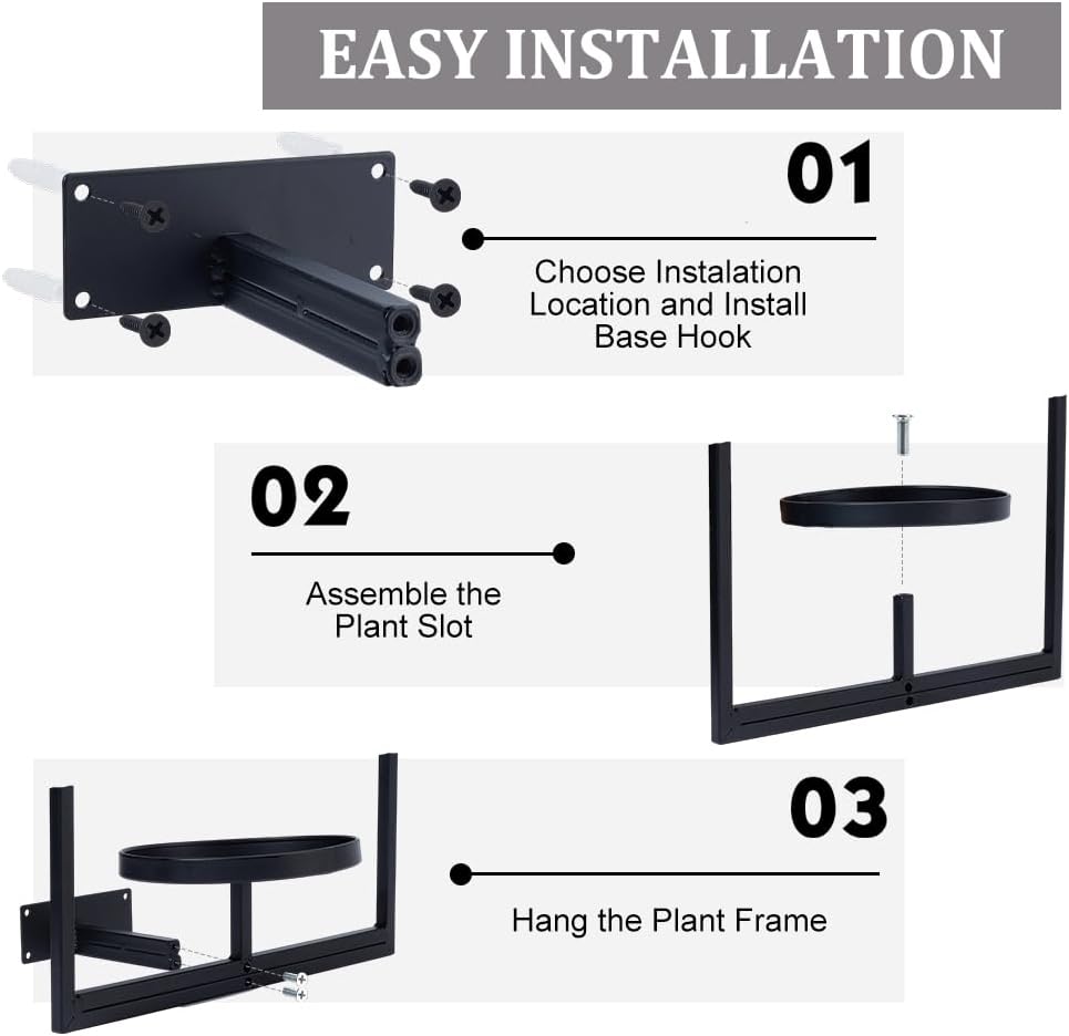OLYCRAFT 2 Set Bilderrahmen Pflanzenhalter Für Die Wand Schwarze Pflanzenregale Aus Metall Für Fenst