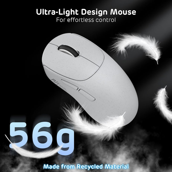 RK ROYAL KLUDGE MG5 8K kabellose Gaming Maus, 42K DPI PAW3950 Sensor, 56g leichte ergonomische, dopp