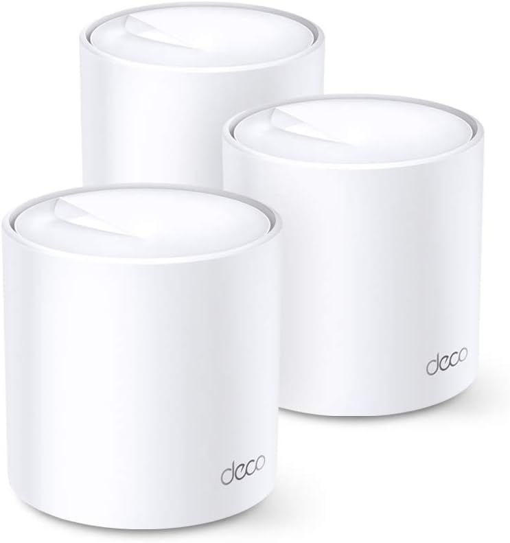 TP-Link Deco X60 Mesh WLAN Set (3 Pack), Wi-Fi 6 AX5400 Dual Band Router & Repeater, 2x Gigabit Port
